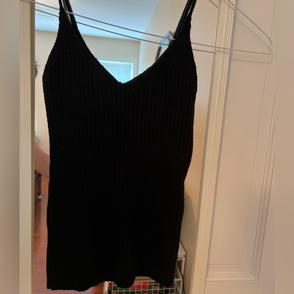 American Eagle Black Knit Sweater Tank Top